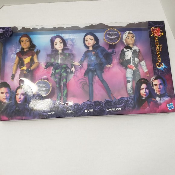 New Disney Descendants 3 Isle 4 Pack Doll Exclusive Jay Carlos & Evie Mal Figure
